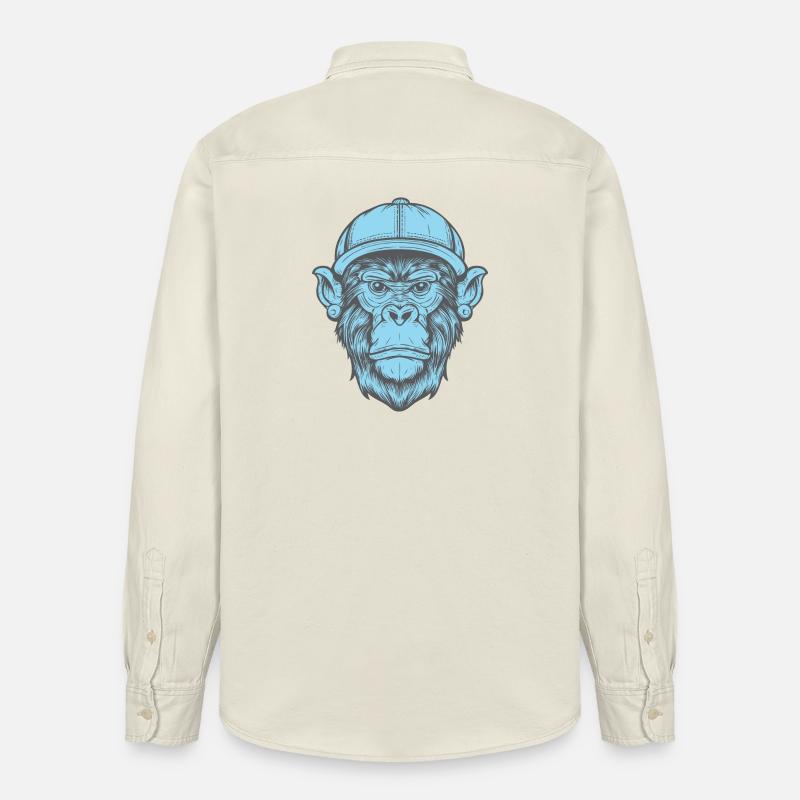Funky Affe - Relaxed Fit Unisex Organic Hemd von Stanley/Stella - Natur