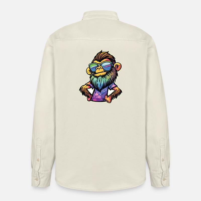 Funky Affe - Relaxed Fit Unisex Organic Hemd von Stanley/Stella - Natur