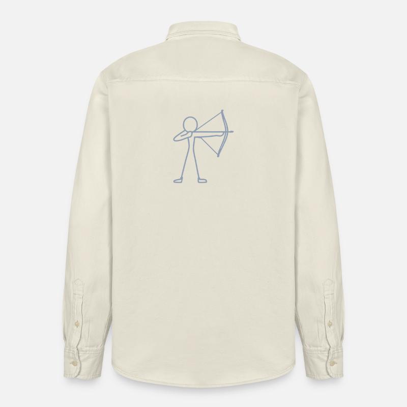 Strichmännchen Bogen Bogenschießen Bogenschütze - Relaxed Fit Unisex Organic Hemd von Stanley/Stella - Natur