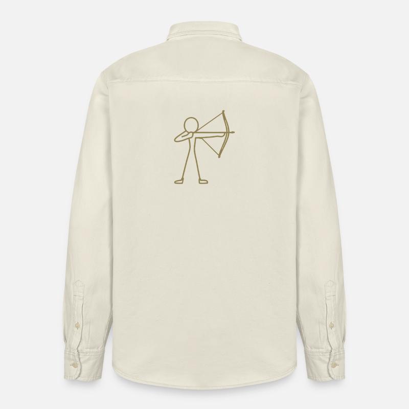 Strichmännchen Bogen Bogenschießen Bogenschütze - Relaxed Fit Unisex Organic Hemd von Stanley/Stella - Natur