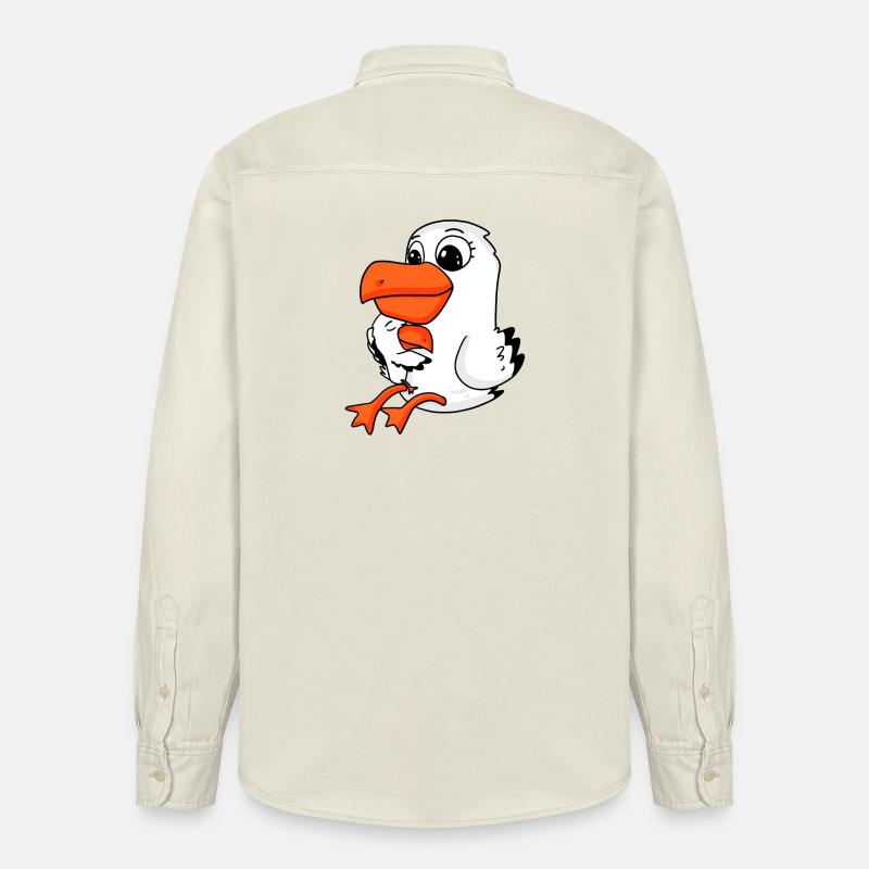 Möwe Familie - Möwe mit Baby - Relaxed Fit Unisex Organic Hemd von Stanley/Stella - Natur