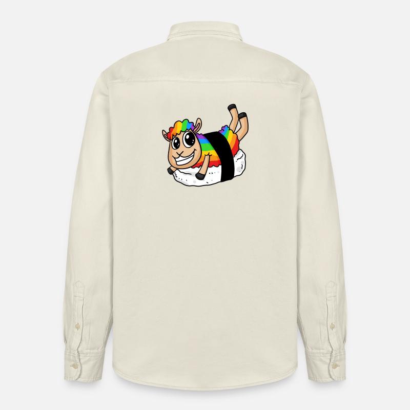 Regenbogen Sushi Schaf - Relaxed Fit Unisex Organic Hemd von Stanley/Stella - Natur
