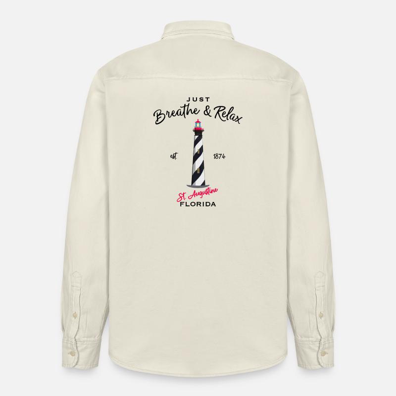 Florida, Leuchtturm St. Augustine - Relaxed Fit Unisex Organic Hemd von Stanley/Stella - Natur
