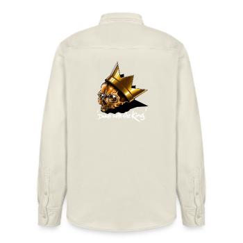 Down with the King - Relaxed Fit Unisex Organic Hemd von Stanley/Stella - Natur - Hinten - AI Model Male 178 light (178cm)