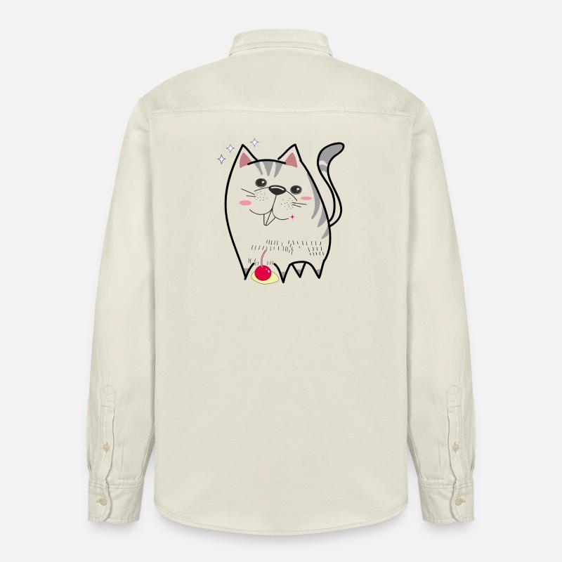 chat mignon - Chemise unisexe coupe décontractée bio Stanley/Stella - écru doux