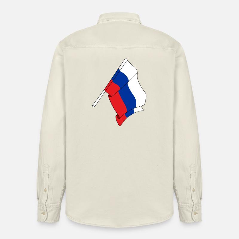 Drapeau Russie - Chemise unisexe coupe décontractée bio Stanley/Stella - écru doux