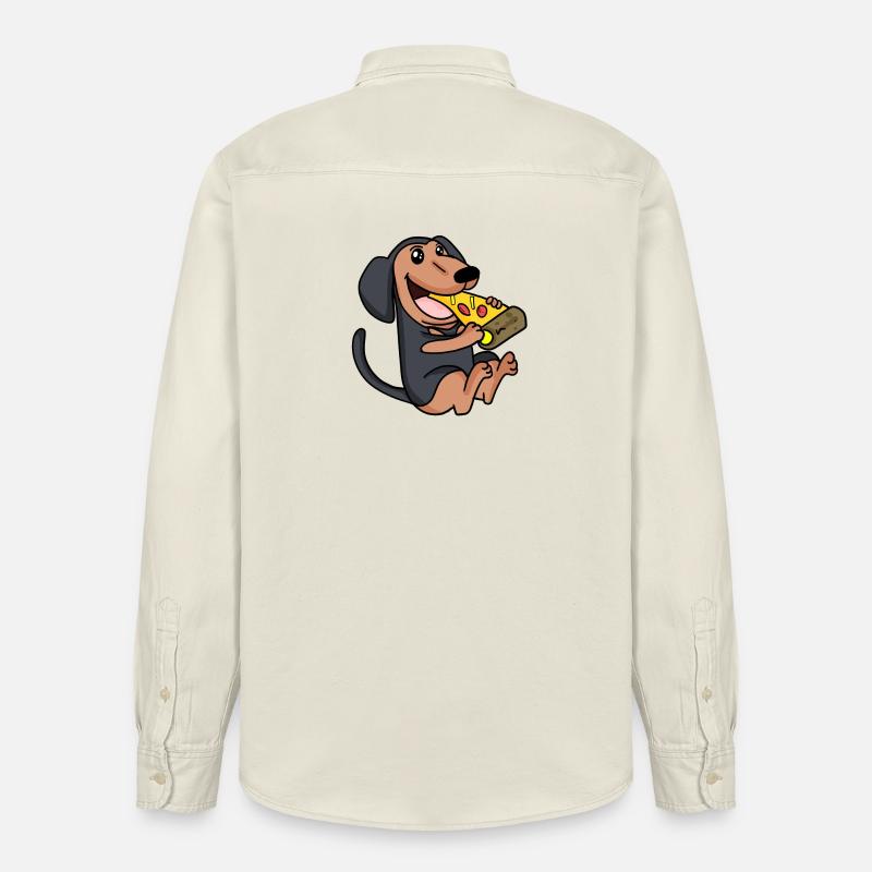Pizza pour chien Coonhound - Chemise unisexe coupe décontractée bio Stanley/Stella - écru doux