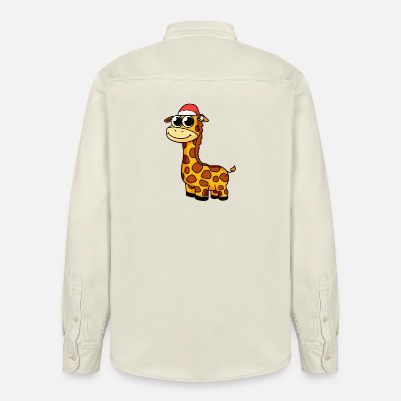 Noël girafe - Chemise unisexe coupe décontractée bio Stanley/Stella - écru doux