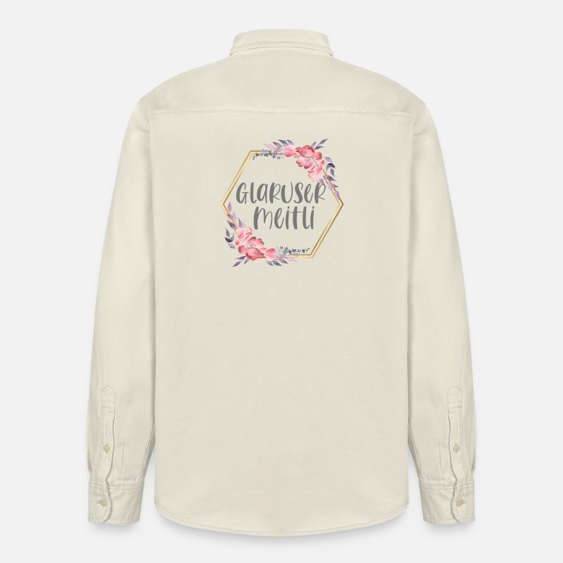 Schweiz Glarus Mädchen Heimat Geschenk - Relaxed Fit Unisex Organic Hemd von Stanley/Stella - Natur