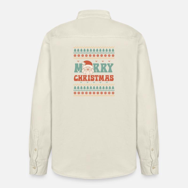 Pull de Noël moche - Chemise unisexe coupe décontractée bio Stanley/Stella - écru doux