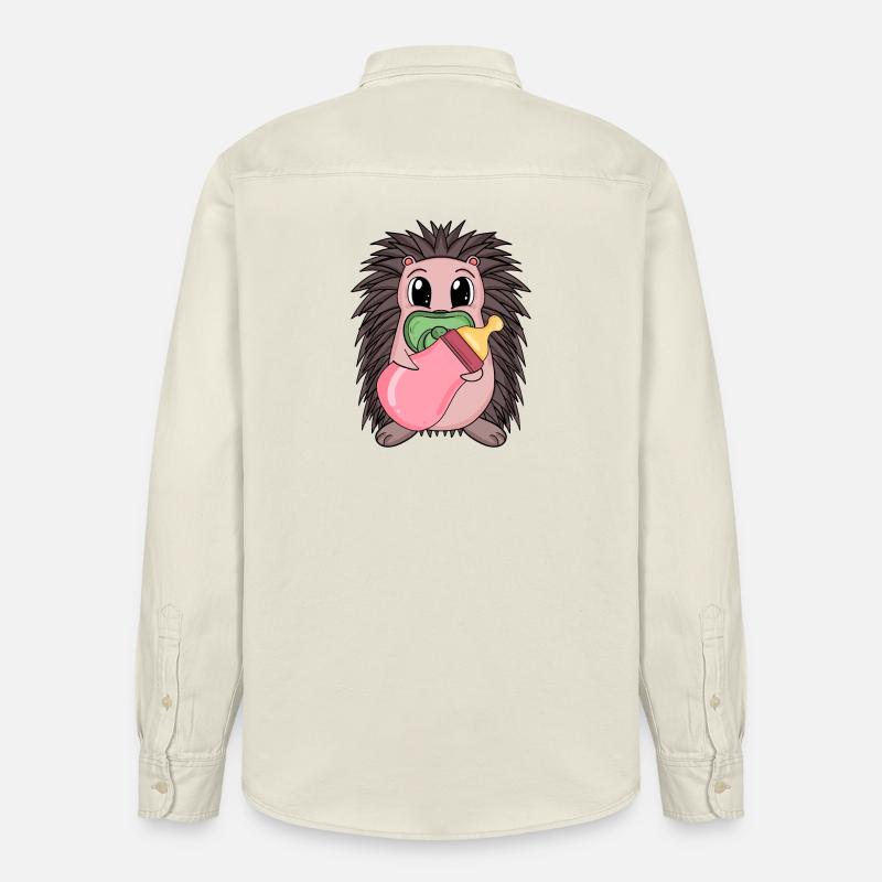 Motif de bébé hérisson - Chemise unisexe coupe décontractée bio Stanley/Stella - écru doux