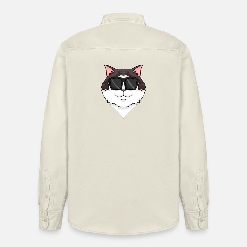 Ragdoll Katze mit Brille - coole Katze - Relaxed Fit Unisex Organic Hemd von Stanley/Stella - Natur