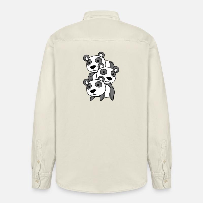 Pandas Panda - Chemise unisexe coupe décontractée bio Stanley/Stella - écru doux