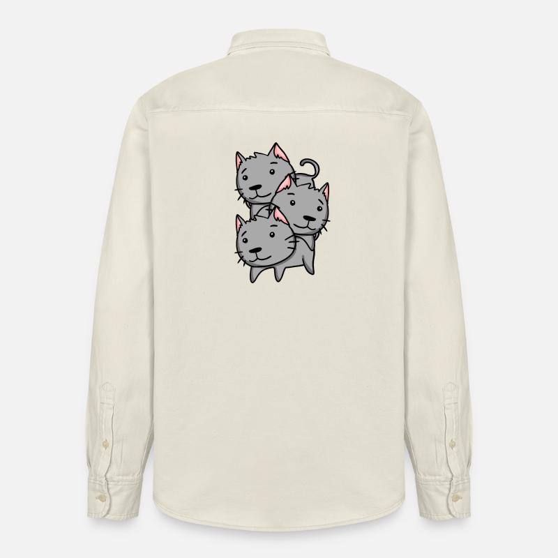 Chats - Chemise unisexe coupe décontractée bio Stanley/Stella - écru doux