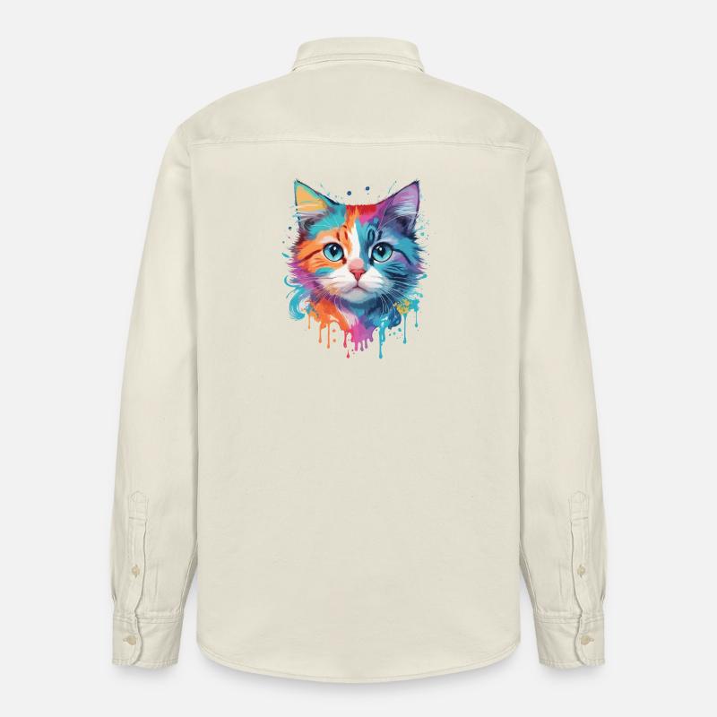 Chat mignon - Chemise unisexe coupe décontractée bio Stanley/Stella - écru doux