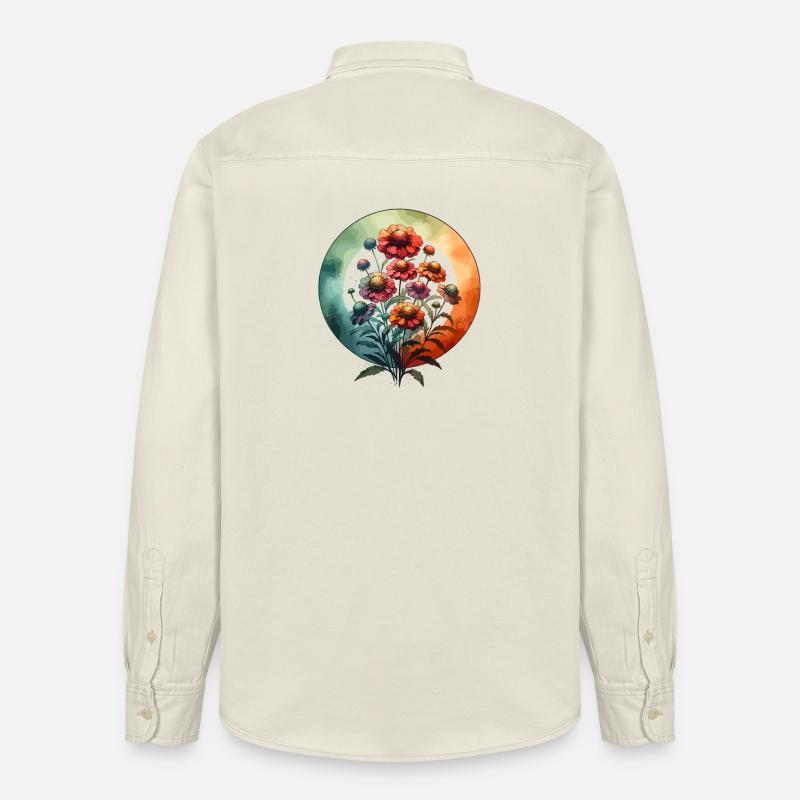 Helenium gezeichnet - Relaxed Fit Unisex Organic Hemd von Stanley/Stella - Natur