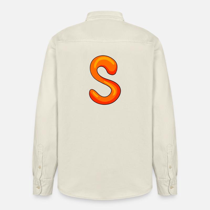 Buchstabe S Anfangsbuchstabe - Relaxed Fit Unisex Organic Hemd von Stanley/Stella - Natur