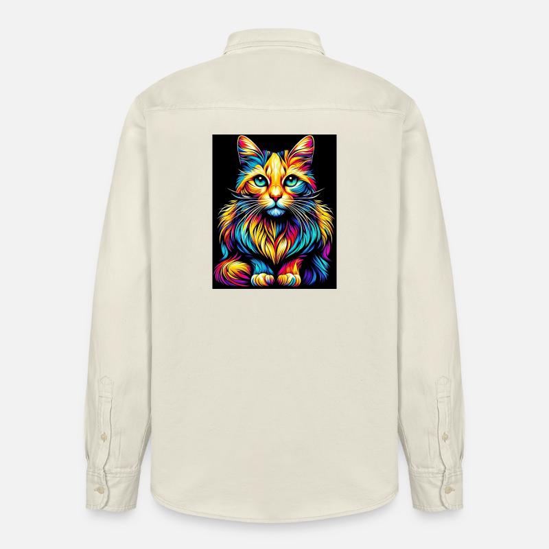 Chat - Chemise unisexe coupe décontractée bio Stanley/Stella - écru doux