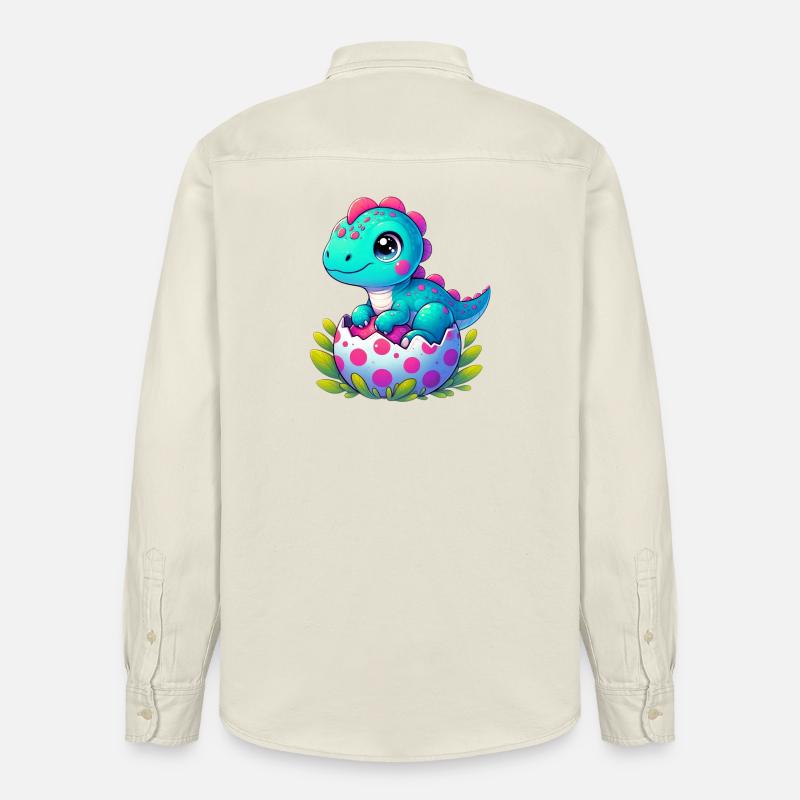Dinosaurier - Relaxed Fit Unisex Organic Hemd von Stanley/Stella - Natur