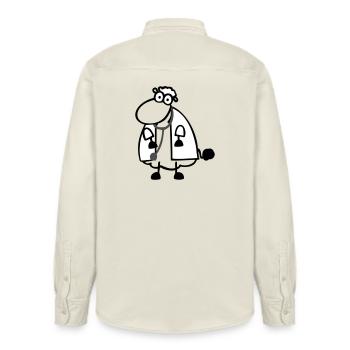 Doctor's Sheep - Relaxed Fit Unisex Organic Shirt by Stanley/Stella - soft Ecru - Back - AI Model Male 178 light (178cm)