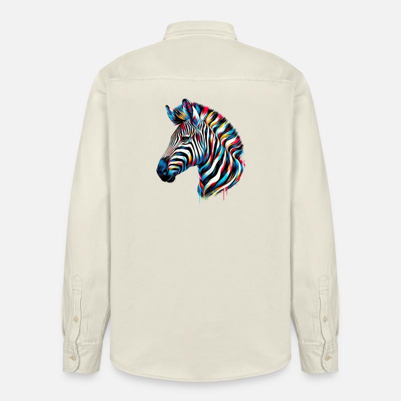 Zebra - Relaxed Fit Unisex Organic Hemd von Stanley/Stella - Natur