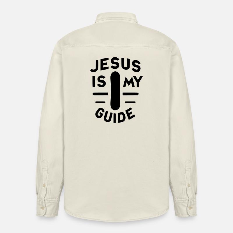 Jésus est mon guide - Snowboard - Chemise unisexe coupe décontractée bio Stanley/Stella - écru doux