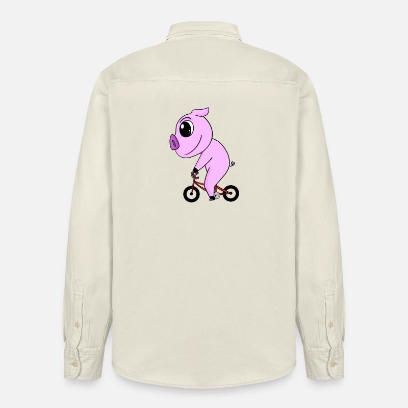 Vélo cochon - Chemise unisexe coupe décontractée bio Stanley/Stella - écru doux