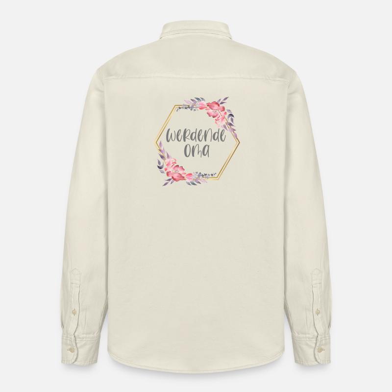 Boho werdende Oma Schwangerschaft Geschenk - Relaxed Fit Unisex Organic Hemd von Stanley/Stella - Natur