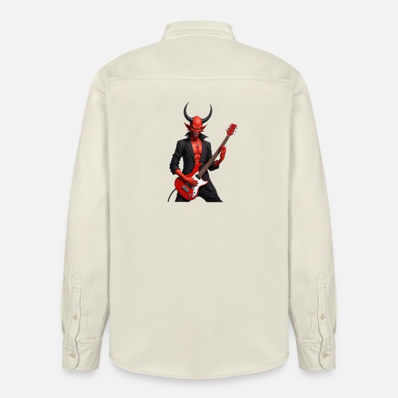 Diable avec guitare électrique rouge - Chemise unisexe coupe décontractée bio Stanley/Stella - écru doux