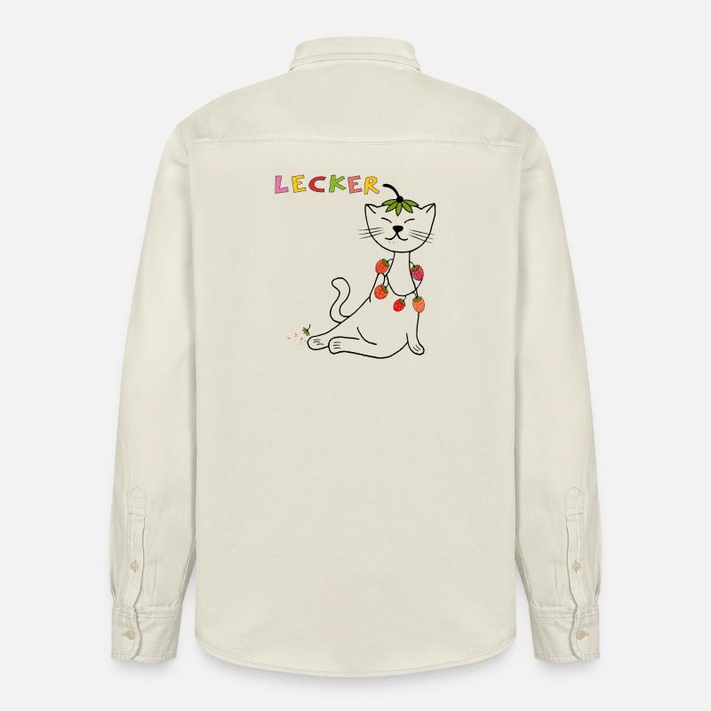 Erdbeeren Katze - Relaxed Fit Unisex Organic Hemd von Stanley/Stella - Natur