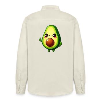 Avocado - Relaxed Fit Unisex Organic Shirt by Stanley/Stella - soft Ecru - Back - AI Model Male 178 light (178cm)