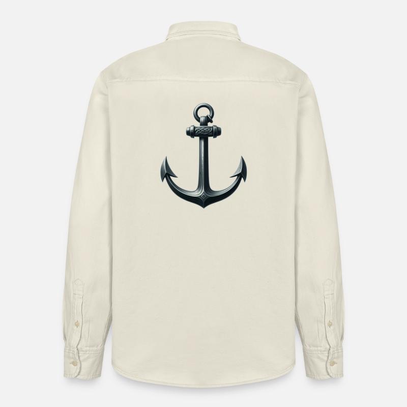 Historischer Anker mit Nautischem Design - Relaxed Fit Unisex Organic Hemd von Stanley/Stella - Natur
