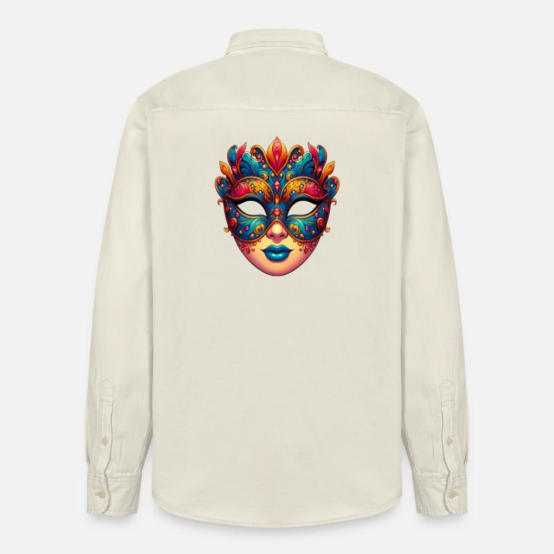 Masque du Carnaval de Venise - Chemise unisexe coupe décontractée bio Stanley/Stella - écru doux