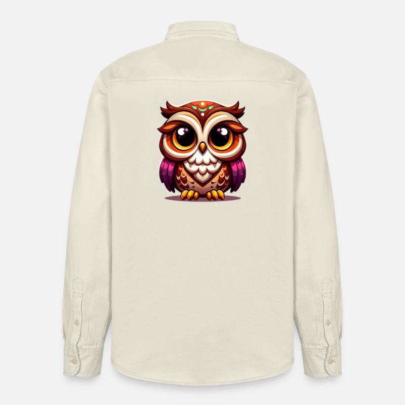 Eule - Relaxed Fit Unisex Organic Hemd von Stanley/Stella - Natur