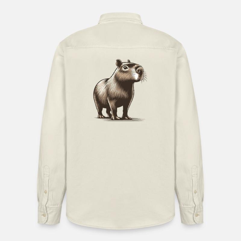 Capybara - Relaxed Fit Unisex Organic Hemd von Stanley/Stella - Natur