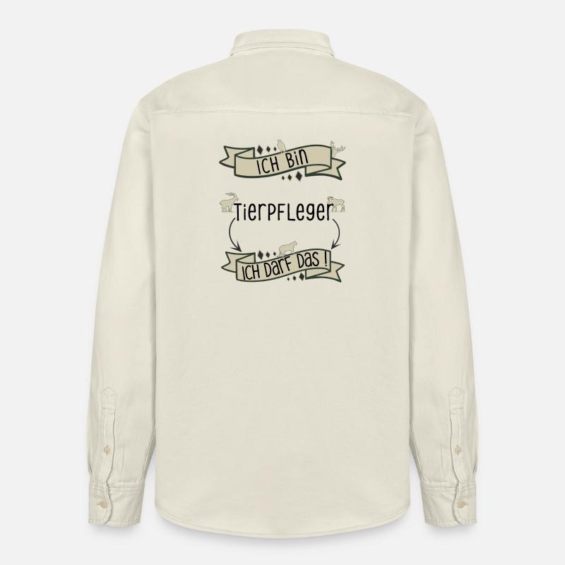 Lustiger Tierpfleger Spruch - ich darf das! - Relaxed Fit Unisex Organic Hemd von Stanley/Stella - Natur
