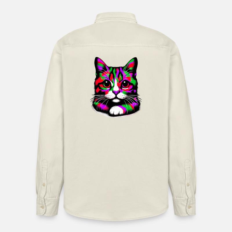 Chat - Chemise unisexe coupe décontractée bio Stanley/Stella - écru doux