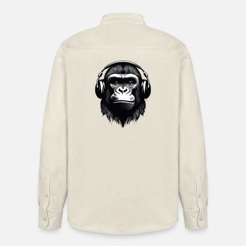 Gorilla, Primat, Affe - Relaxed Fit Unisex Organic Hemd von Stanley/Stella - Natur