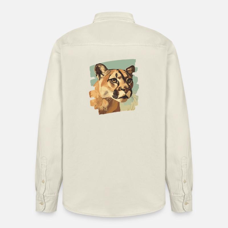Lion from mountain Retro - Relaxed Fit Unisex Organic Hemd von Stanley/Stella - Natur
