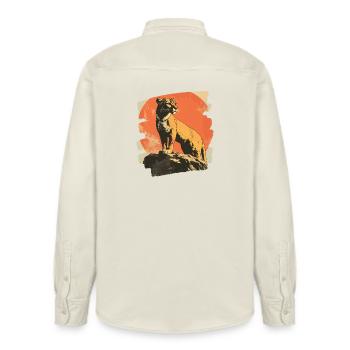 Lion de montagne Rétro - Chemise unisexe coupe décontractée bio Stanley/Stella - écru doux - Dos - AI Model Male 178 light (178cm)