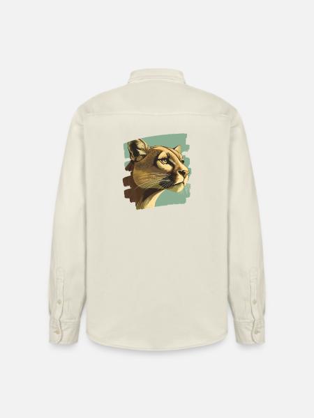 Lion from mountain Retro - Relaxed Fit Unisex Organic Shirt by Stanley/Stella - soft Ecru