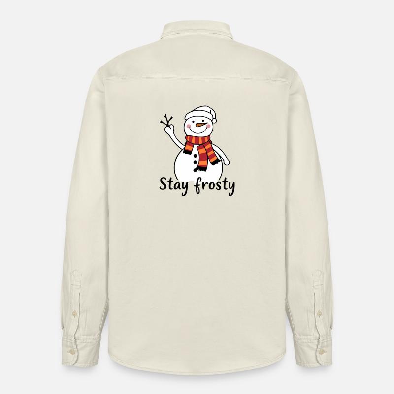 Fröhlicher Schneemann mit rotem Schal - Relaxed Fit Unisex Organic Hemd von Stanley/Stella - Natur