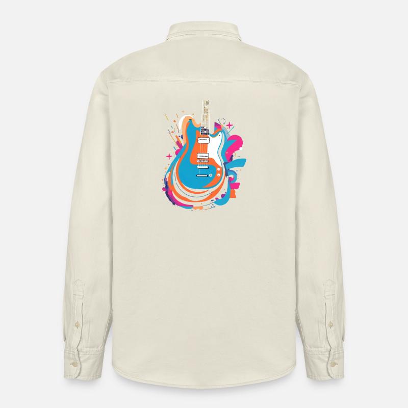 Bunte E-Gitarre - Relaxed Fit Unisex Organic Hemd von Stanley/Stella - Natur