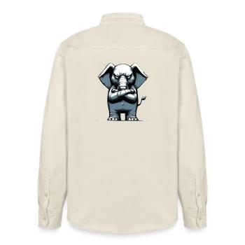 Elephant Bad Guy - Relaxed Fit Unisex Organic Shirt by Stanley/Stella - soft Ecru - Back - AI Model Male 178 light (178cm)