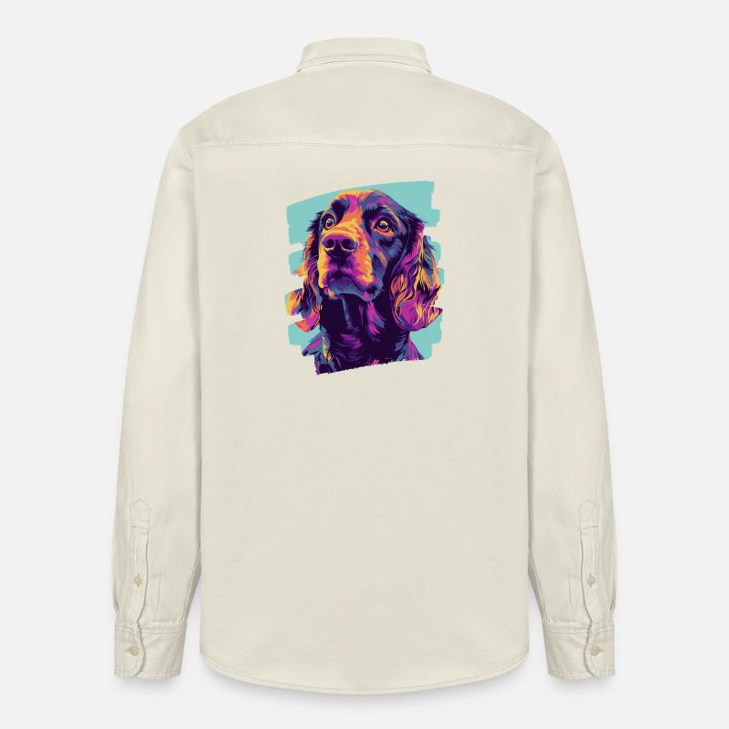 Cocker Spaniel - Chemise unisexe coupe décontractée bio Stanley/Stella - écru doux