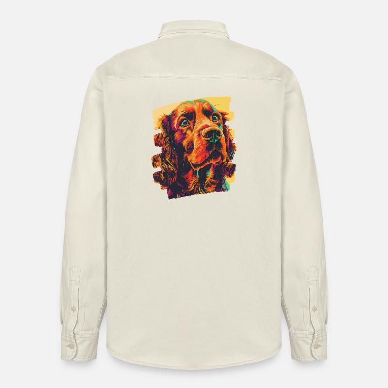 Cocker Spaniel - Chemise unisexe coupe décontractée bio Stanley/Stella - écru doux