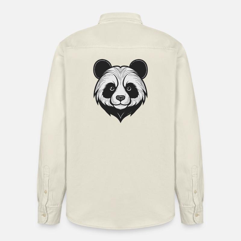 Conception de masque de panda charmant - Chemise unisexe coupe décontractée bio Stanley/Stella - écru doux