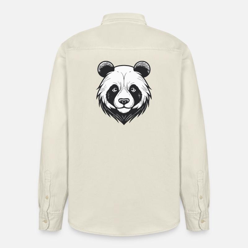 Visage d’ours avec breloque d’animal sauvage - Chemise unisexe coupe décontractée bio Stanley/Stella - écru doux