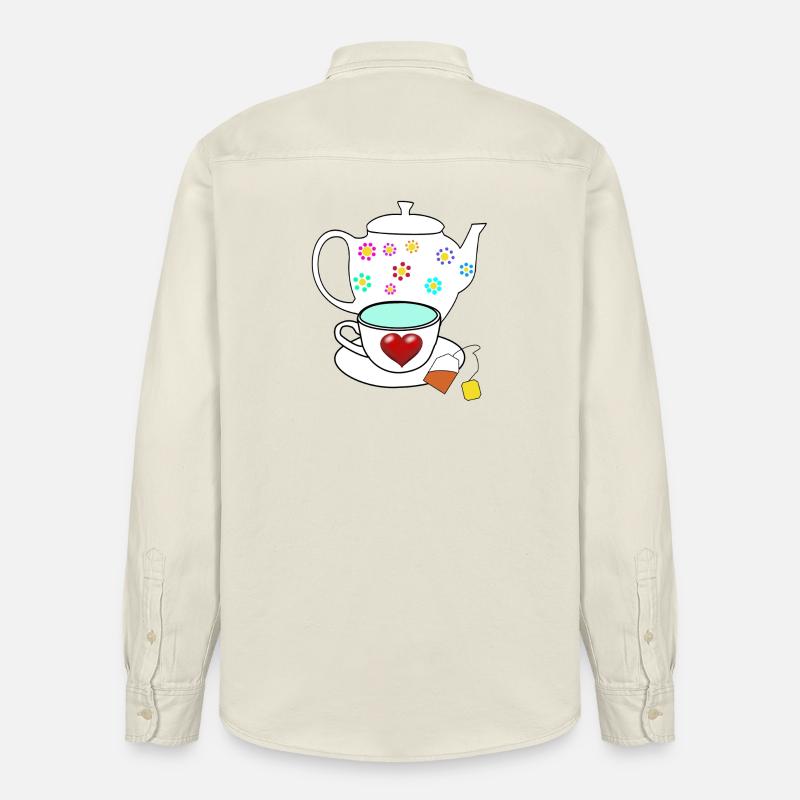 Tee Teekanne Teebeutel Tasse - Relaxed Fit Unisex Organic Hemd von Stanley/Stella - Natur
