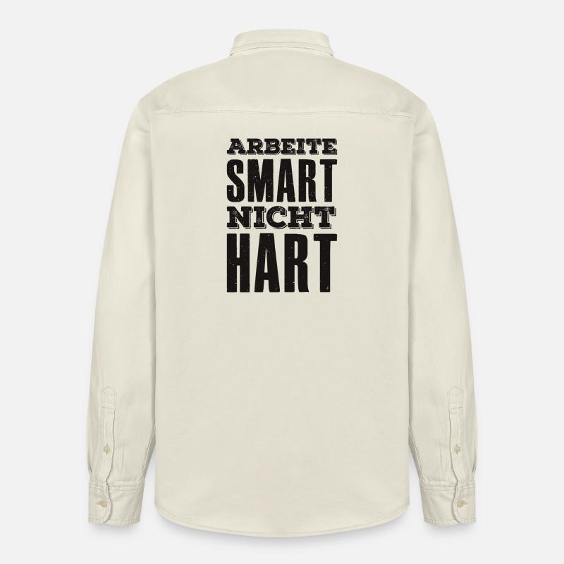 Arbeite Smart nicht hart Spruch Unternehmer - Relaxed Fit Unisex Organic Hemd von Stanley/Stella - Natur